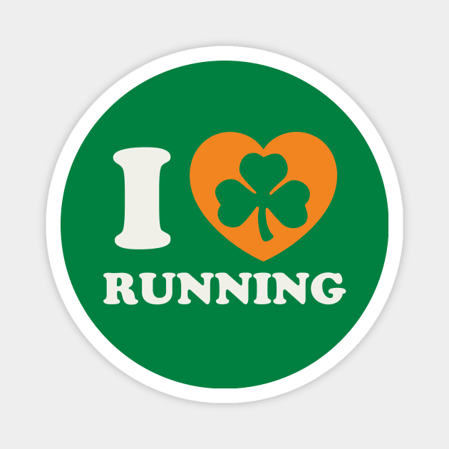 St Patricks Day Running Irish Runner Shamrock Heart Magnet by PodDesignShop